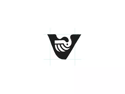 Letter V whale ocean animal typography logo for sale 3d anhdodes animation branding design graphic design illustration logo logo design logo designer logodesign minimalist logo minimalist logo design motion graphics ui whale logo