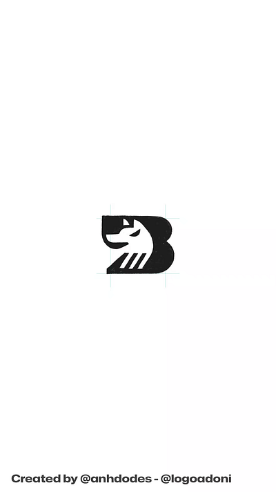Letter B wolf dog typography logo for sale 3d anhdodes animation branding design graphic design illustration letter b logo logo logo design logo designer logodesign minimalist logo minimalist logo design motion graphics ui wolf logo