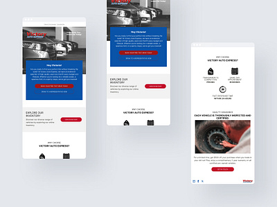 Victory Auto Express Email Campaign app branding design graphic design illustration logo typography ui ux vector