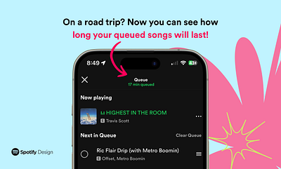 Spotify Queue Duration app branding graphic design product product design spotify ui ux