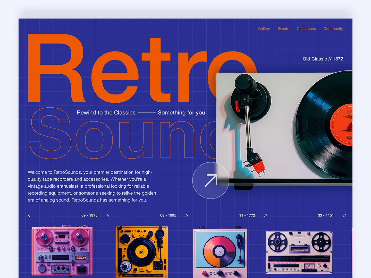 Vintage Website Design: RetroSoundz for Classic Audio Enthusiasts