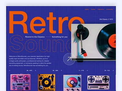 Retrosoundz - Tape recorders store branding collection colorbloc design ecommerce music retro shop store tape tape recorerder ui ui ux ui mobile uidesign ux vintage website