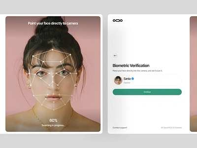 Biometric Face Recognition - POS for Cashier b2b biometric cashier clean design face login point of sales pos scanner sign in ui uidesign web app web design website design