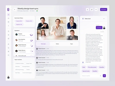 Glide - AI Meeting Dashboard 3d ai app ai dashboard animation dashboard design graphic design inspiration meeting app meeting dashboard meeting web app minimal dashboard modern dashboard motion graphics ui ui design uidesign uiux webapp website