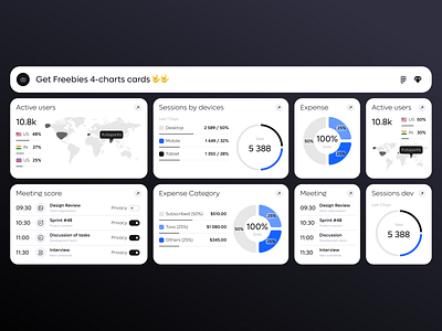 Sphere UI: Charts (UI KIT) active users analytics chart chart ui charts clean ui crm dashboard data free chart free charts get freebies minimalism minimalism ui overview product saas stylish ui ui uidesign