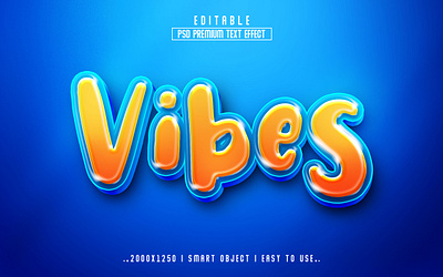 Vibes 3D Editable PSD Text Effect Style 3d action branding editable text effect graphic design logo new text effect psd action psd text effect text text effect vibes 3d text effect vibes text
