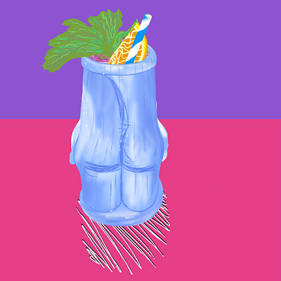 Mybutt Maitai abstract cocktail cocktails color colorful detail funky glassware illustration procreate quirky shading texture