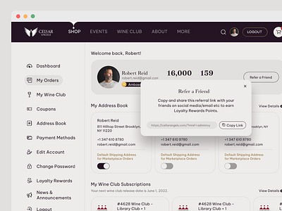 Dashboard Design Wine Marketplace mobile web web design wine
