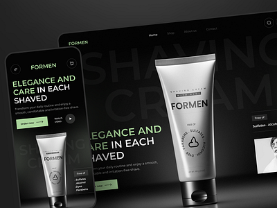 Personal care products Landing Page 🪒 3d app mobile branding care ecommerce futuristic innovation interface ios landing page minimalism mockup product designer responsive shaving cream ui design ui inspiration ux design web design website