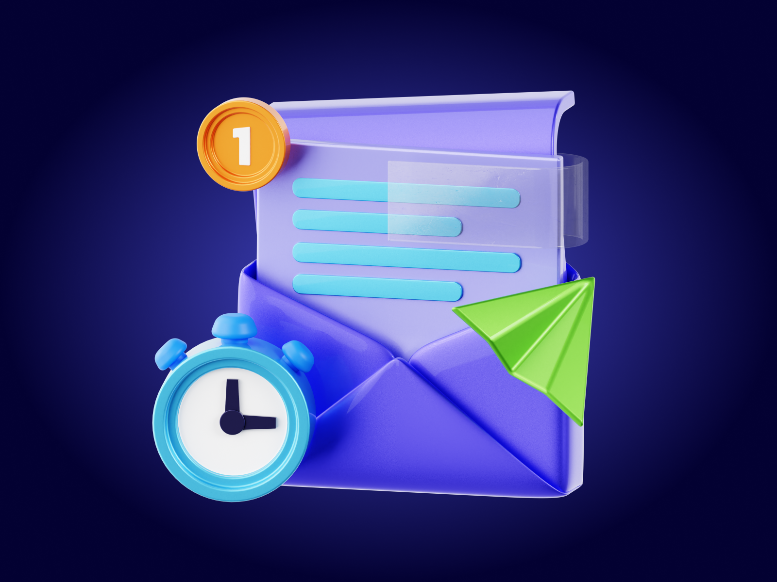 3D Email Time Management by Zulfa Mahendra for Eklip Studio on Dribbble