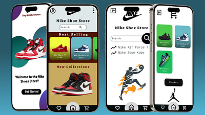 Nike Shoe Store App Design e commerce figma mockup nike nike shoe online store prototype shoe store ui ui design uiux ux ux design