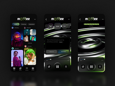 Moozz app ai creator 3d app ios mobile product design ui uiux web design