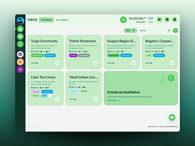 Virto DAO Dashboard blockchain cripto dao dashboard desktop proposals ui ux web