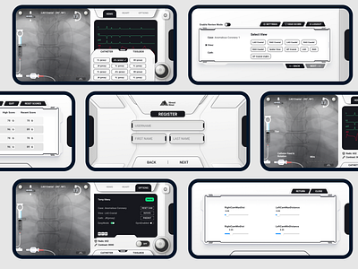 Medical device simulation app for Mount Sinai Hospital 3d machine medical mobile print product design ui ui ux web design
