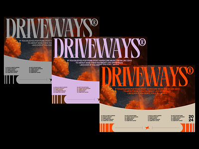 ⬤ DRIVEWAYS® | Band Page — 181 band band page case study concept daily design driveways eddesignme el salvador metal punk rock web page