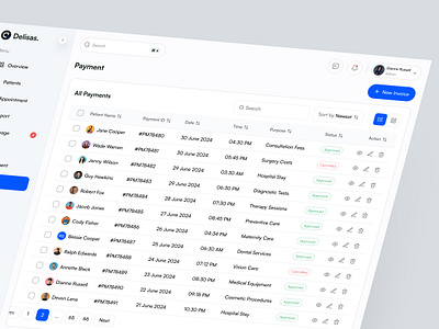 Payment Page for Medical Dashboard admin b2b dashboard dashboard design delisas invoice dashboard payment dashboard saas sas ui uiux ux uxui web app web app design web ui