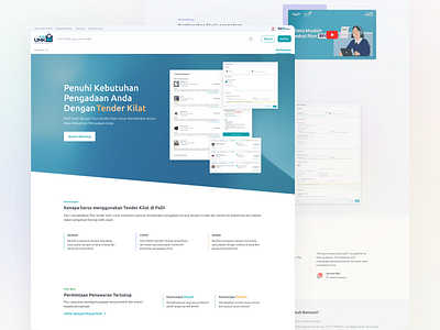 PaDi Tender Kilat branding clean clean design clean ui eprocurement gradient landing page ui ux web design