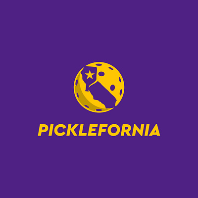 California pickleball ball logo logos isolated
