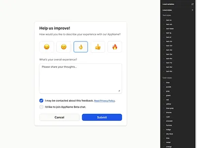 Flexible Feedback Modal UI in Figma #designsystems #uidesign branding design design system feedback ui figma interface modal ui ui kit ux