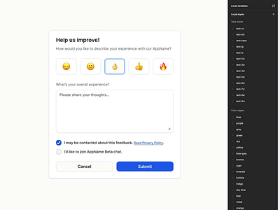 Flexible Feedback Modal UI in Figma #designsystems #uidesign branding design design system feedback ui figma interface modal ui ui kit ux