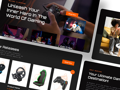 WarpZone - Gaming Store branding dark design game gamer gaming homepage idea inspiration interface landingpage ui ux website