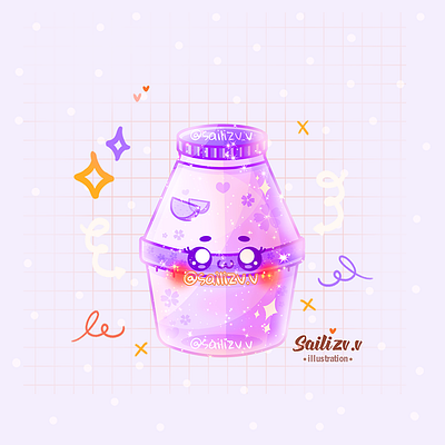 Bebidas Milk - Taro adorable adorable lovely artwork concept creative cute art design digitalart illustration ui