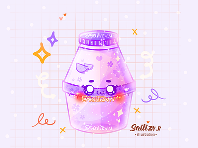 Bebidas Milk - Taro adorable adorable lovely artwork concept creative cute art design digitalart illustration ui