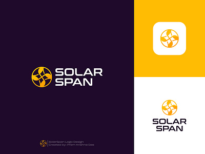 SolarSpan Logo Design brand guidelines brand identity branding creative logo eco fan logo icon logo logo design minimal minimalistic logo renewable solar solar logo solarindustry solarpanels solarpower span logo typography vector