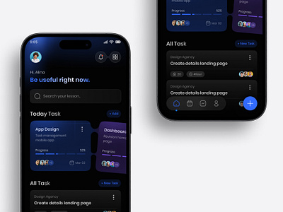 Task Management App UI Design app design application branding creative app creative ui design mobile app ui mockup task app task managment app trending ui ui app design ui ux ux