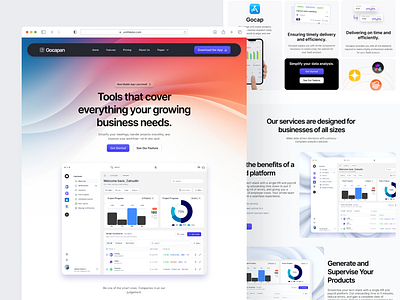 SaaS landing page - Gocapan 2024 bento bento grid branding design design website saas framer framer template graphic design illustration inspiration landing page landing page saas logo saas saas website ui website framer website sass wordpress