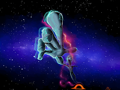 FALLING blackhole colors design digitalart digitalpainting drawing falling hand handdrawing illustration marcodenicolò milkway mood photoshop saul skatch space spacely stars universe