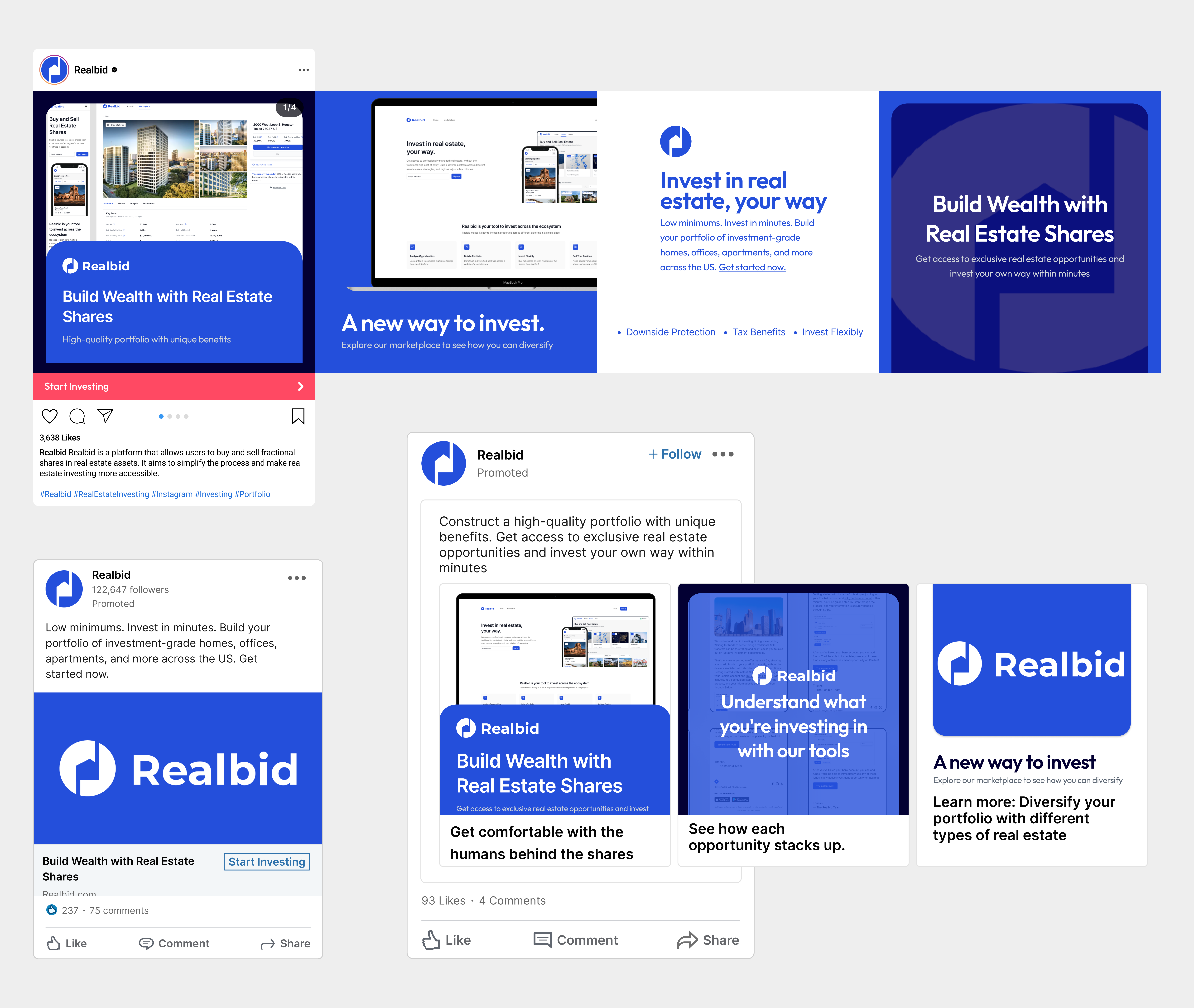 Driving Investment Opportunities: Realbid's Strategic Ads ads app branding design email sms graphic design illustration linkedin logo marketing meta typography ui ux vector