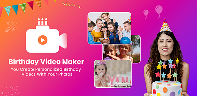 Birthday Video Maker graphic design ui