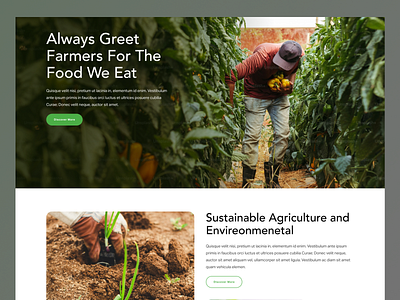 Agriculture Website Design sustainable farming templat