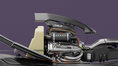 Ferrari F1 Engine 3d animation blender f1 formula1 photoshop render