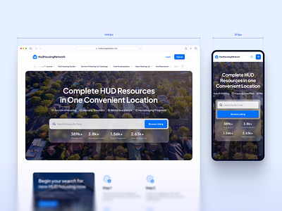 HHN- Responsive Hero Area advertise media advertisement breakpoint figma hero hero design hero section home homepage housing interface landing page light mode light theme mobile design mobile responsive responsive site responsive website search search field