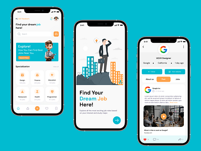 Job Fider App UI app design app ui career app design career development app employment app figma job application ui job finder app job listings job search filters job search simplified job search ui job seeker app mobile app ui modern job app professional networking user friendly interface