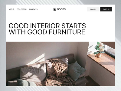 Furniture Landing Page aesthetic beige black furniture gray homepage marketplace minimalism store white
