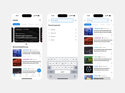 News App Search feature design mobileapp mobileui newsapp productdesign search searchfeature searchui ui uidesign ux