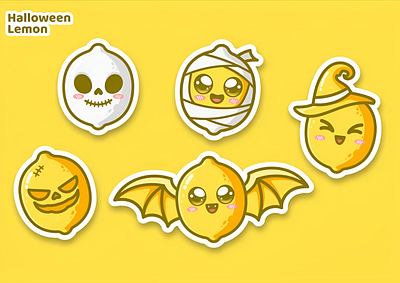 halloween lemon animation branding cartoon cute illustration kawaii lemon tshirt