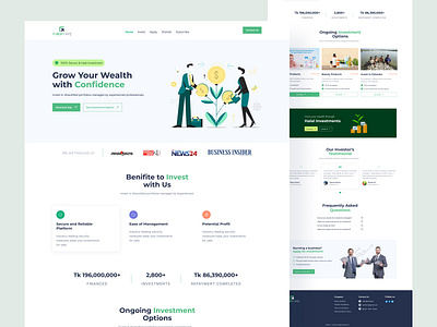 Fundify- Investment Website Homepage design invest investment landing page landing page design product design ui design uiux design web design