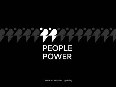 People Power Logo Design alphabet body bolt branding electric human letter lettermark lightning logo design logomark modern monogram p people power simple storm thunder thunderbolt