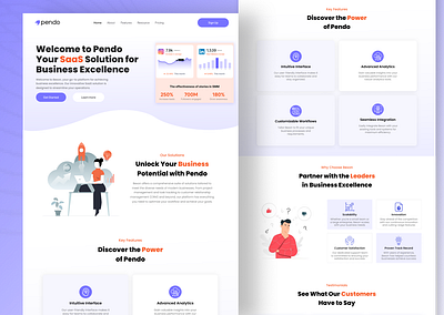 Pendo - Landing page design for SaaS startups app motion graphics clean cloud computing dashboard dipa inhouse minimalist dribbble shot home page minimal page b2b promo landing page saas landing page saas product design software site technology components ui ux design web app web application modern web design