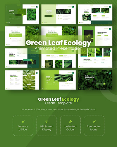 Green Leaf Ecology Presentation clean eco green marketing minimalist simple