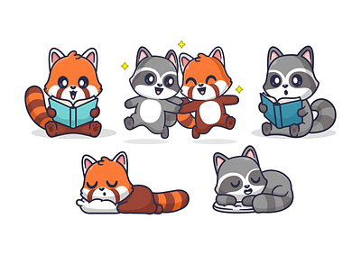 fox cute animation branding cartoon cute design fox illustration kawaii logo tshirt wolf