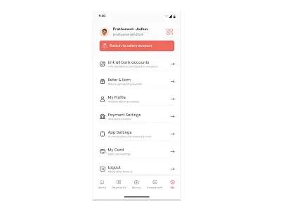 Mobile Settings app design minimal mobile settings ui