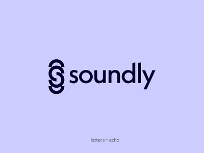 Soundly, Letter S + Echo Geometric Logo Design app audio branding circle echo geometric icon identity letter s lettermark logo design logomark mark minimal modern simple sound symbol voice wave