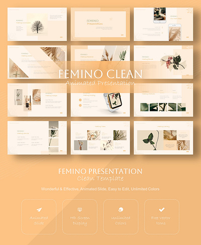 Femino Clean Presentation Template aesthetic branding clean marketing minimalist