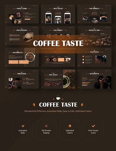 Coffee Taste Presentation Template branding food beverage marketing simple