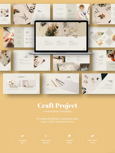 Craft Project Presentation Template branding clean marketing minimalist simple